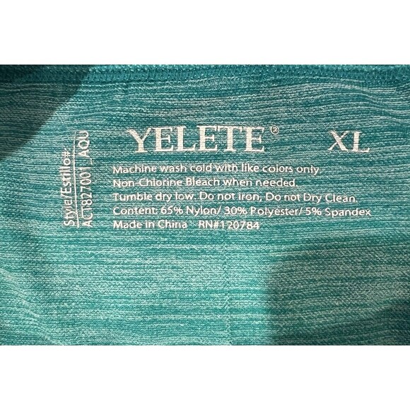 Yelete High Waist Ombre Green Work Out Leggings Womens Size XL Seamless - Picture 5 of 5